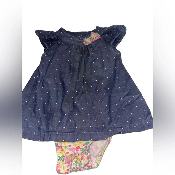 Child Of Mine toddler Girls 18m Polka Dot Floral One Piece Dress Romper - Picture 2 of 7